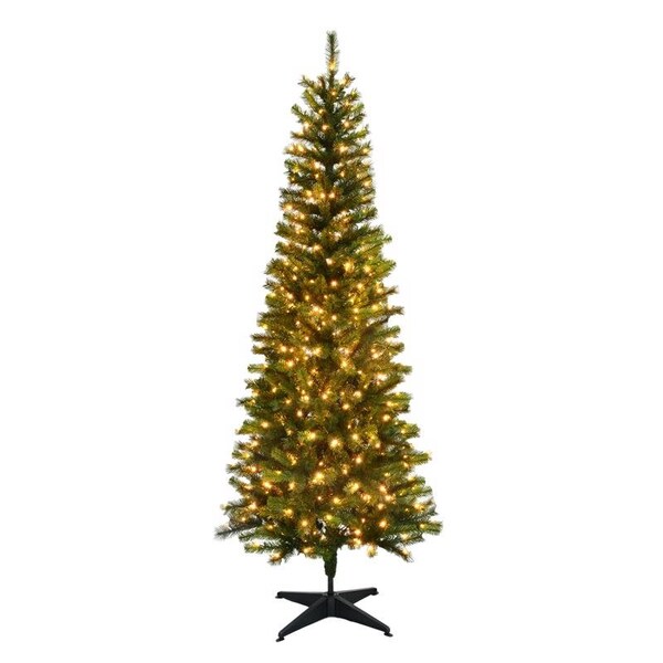 Holiday Bright Lights Celebrations 7 ft. Pencil LED 250 ct Highland Green Spruce Christmas Tree T2SF70P04A - main